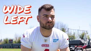 49ers Kicker Jake Moody Shanked a 38Yard Field in Minicamp [upl. by Angelico]