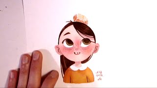 Character Watercolor Illustration experimenting with simple shapes without outlines by Iraville [upl. by Annadiana]