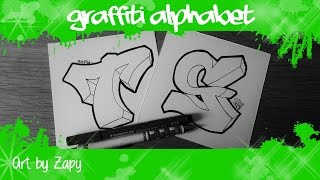 GRAFFITI ALPHABET for beginners How to draw letters S amp T  Art by Zapy [upl. by Hasen]