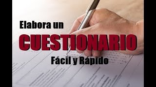 Cómo hacer un CUESTIONARIO  Muestro EJEMPLO [upl. by Wandis]