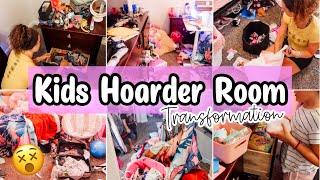 EXTREMELY FILTHY KIDS ROOM  HOARDERS ROOM TRANSFORMATION  DECLUTTER ORGANIZE amp SPEED CLEAN [upl. by Peoples62]