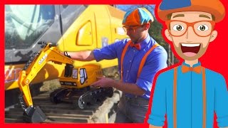 Learn about Diggers for Children with Blippi  Parts of an Excavator [upl. by Joiner203]