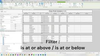 Revit Schedules By is at or above is at or below การทำตารางแยกชั้น [upl. by Ellatnahc]