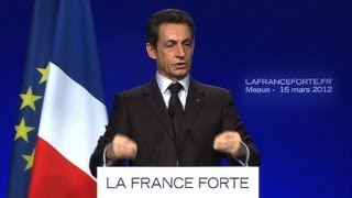 Sarkozy en meeting à Meaux quotla majorité silencieusequot doit refuser quotla pensée uniquequot [upl. by Zaria15]