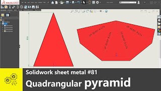 Solidworks tips 81 make a Regular Quadrangular pyramid in solidworks sheet metal [upl. by Bettye]