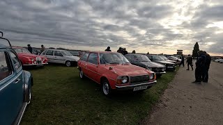 Bicester Heritage Scramble Jan 2024 pre 90s car park [upl. by Ahsiekel]