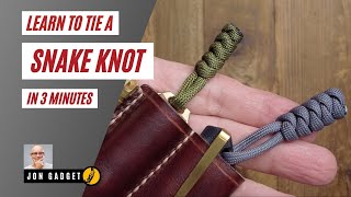 How to tie a paracord snake knot lanyard in 3 minutes [upl. by Pan]