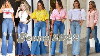 JEANS ACAMPANADOS SUPER TENDENCIA 2022 JEANS BOTA CAMPANA MODA MUJER 2022 JEANS ANCHOS [upl. by Tnairb]