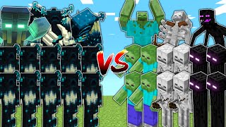 WARDEN ARMY vs ZOMBIES amp SKELETONS amp ENDERMEN  Minecraft Mob Battle [upl. by Gran372]