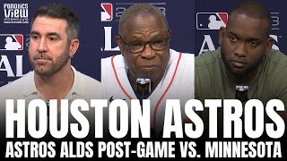 Justin Verlander Dusty Baker amp Yordan Alvarez React to Houston Astros GM1 ALDS Win vs Minnesota [upl. by Maitland]