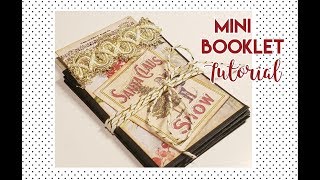 Christmas Mini Booklet Tutorial using Paper Bags [upl. by Hayton]