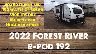 2022 Forest River rpod 192 Rear Bathroom Travel Trailer [upl. by Anoyi]