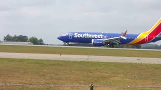 Southwest Airlines Boeing 737 MAX Landing at Manchester Boston Regional Airport 73024 [upl. by Nnaeilsel608]