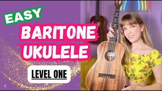 Your First Baritone Ukulele Lesson Easy Beginner [upl. by Ruyle]