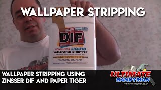 wallpaper stripping using Zinsser DIF and paper tiger [upl. by Anasus]