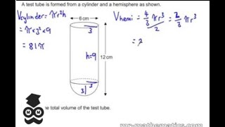 Volume of a Hemisphere and Cylinder Mathematics Revision [upl. by Annahgiel794]