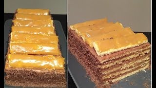 Recette du gâteau millefeuilles hongrois DobosBiscuit crème au beurre chocolat caramel [upl. by Johiah794]