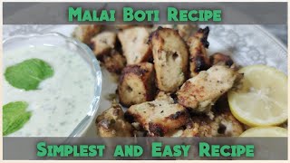 Chicken Malai Boti Recipe  Malai Boti Restaurant Style  Kamran Afzal  Recooking Reviews [upl. by Htiekram]