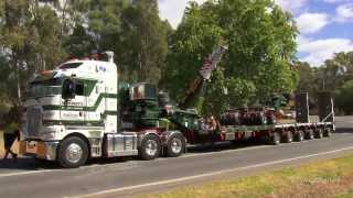 Membreys Kenworth K200 on Castlemaine bridge Beam Move [upl. by Terri]