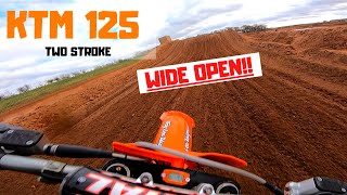 KTM 125 WIDE OPEN AT EUROPES FASTEST SAND TRACK [upl. by Dranreb]