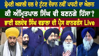 Shiromani Akali Dal ਦੇ ਟੁੱਟਣ ਦੌਰਾਨ ਨਵੀਂ ਪਾਰਟੀ ਦਾ ਐਲਾਨ ਕੀ Amritpal Singh ਵੀ ਬਣਨਗੇ ਹਿੱਸਾ [upl. by Prasad581]