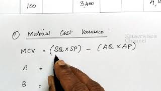 1 Standard Costing and Variance Analysis  Material Variances problem and solution  kauserwise® [upl. by Ailedo]