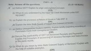 Degree 6th sem OU Theory and Practice of GST question paper 2022 new pattern [upl. by Hairem]