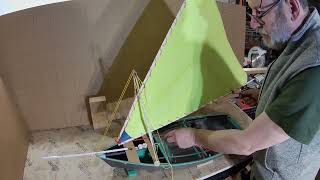 Testing of alternative rigging types using 15 scale mockup Configuration 3 Pasja 400 dinghy [upl. by Enila]