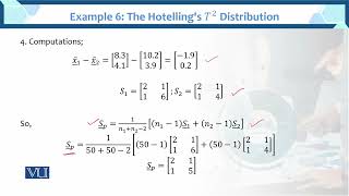 Example 6 The Hotellings T2 Distribution  Multivariate Analysis  STA633Topic064 [upl. by Niuqram]