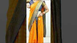 Banarasi silk saree draping  saree draping for slim look  wedding wear saree tutorial [upl. by Cavanaugh]