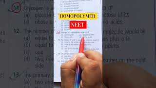 NEET 2025  Glycogen is homopolymer short youtubeshort [upl. by Eneluqcaj209]