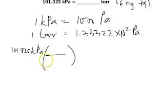 Unit Conversion kPa to Torr [upl. by Eeldarb]