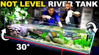 TILTED Fast Flow River Aquarium Cold Water Setup for Super Fast Fish Aquascape Tutorial [upl. by Leamaj]