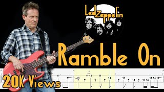 Led Zeppelin  Ramble On Bass Tabs amp Notation By Chamis Bass [upl. by Prudi]