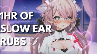 ASMR 1HR of Slow Ear Rubs ♡ Binaural 3DIO [upl. by Wareing]