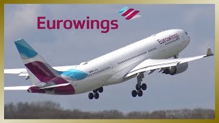 EUROWINGS Airbus A330 Close Up Takeoff from Hamburg Airport [upl. by Charpentier]