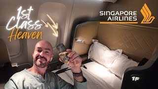 Sensational Singapore Airlines First Class to London 777300ER SQ306 [upl. by Esyli]