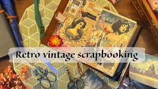 ASMR collage Scrapbooking Journaling Relaxing Sounds of paper Decorating vintage journal [upl. by Nerin721]