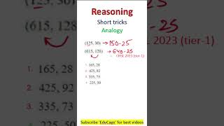 chsl analogy reasoning 2023 tier 1 ssccpo ytshorts sscchsl mathstricks exam ssc shorts short [upl. by Ehcram407]