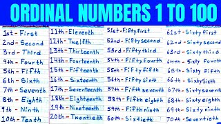 Ordinal Number। Ordinal Numbers 1100। Ordinal Numbers in English। Spelling Ordinal Numbers in Maths [upl. by Annaeoj]