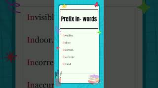 Prefixes  10 Prefix quotInquot words  English Grammar  The Study Corner  shorts prefix [upl. by Allemat]