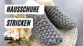 Kreative Strickideen Hausschuhe mit Rundstricknadeln stricken [upl. by Fernande]