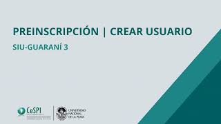 Preinscripción  Creación de usuario [upl. by Blackburn]