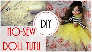 DIY  How to Make a No Sew Doll Tutu Skirt Easy Handmade Craft Tutorial Monster High Barbie Bratz [upl. by Catrina]