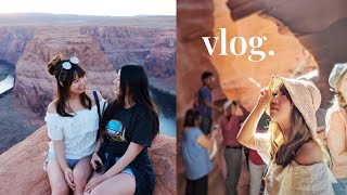 vlog ⛰ sis birthday trip to antelope canyon horseshoe bend grand canyon  inleslieseyes [upl. by Tlevesoor]