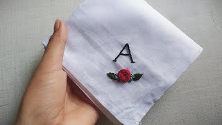 How to Embroder on handkerchief  Hand embroidery for beginners  Lets Explore [upl. by Einnel]