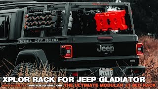 Jeep Gladiator Bed Rack  XPLOR Rack by Rebel Off Road [upl. by Arihaj]