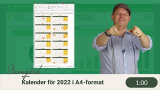 Kalender för 2022 i A4format i Excel [upl. by Vikki543]