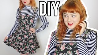 DIY Pinafore  With Adjustable Straps  Make Thrift Buy 24 [upl. by Galvan]