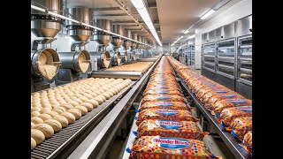 How Wonder Bread Is Made In The Factory  Factory Process Engineering [upl. by Denison]